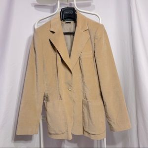 Women’s Harve Benard Beige Velvet Blazer Nude